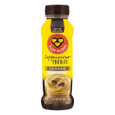 BEBIDA LACTEA 3 CORACOES CAPPUCINO CLASSIC 260 ML 
