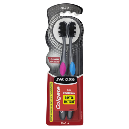 Escova Dental Colgate Black - 360° - Com 2 Escovas