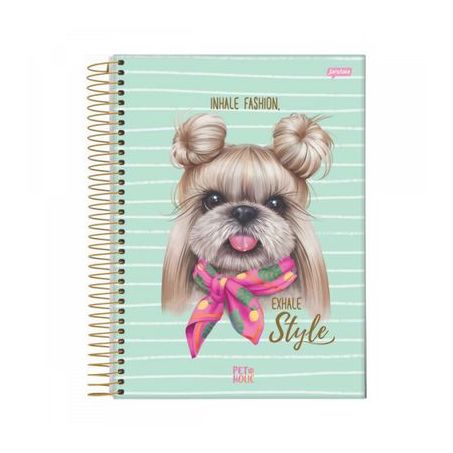 Caderno espiral universitario capa dura 1m pet 80fl