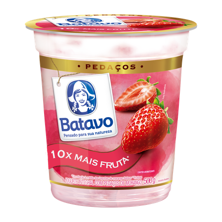 IOGURTE BATAVO PEDAÇOS MORANGO 500G
