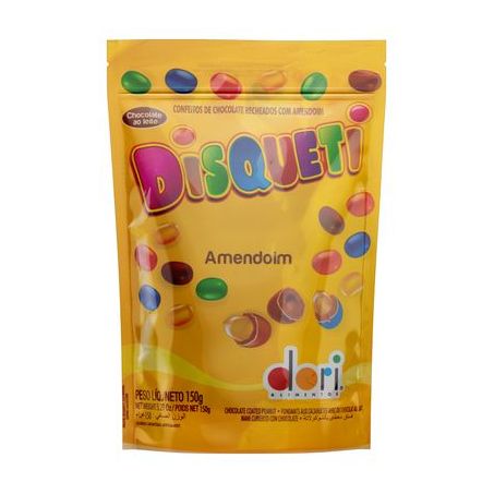 DISQUETI DORI AMENDOIM CHOC AO LEITE POUCH 150G