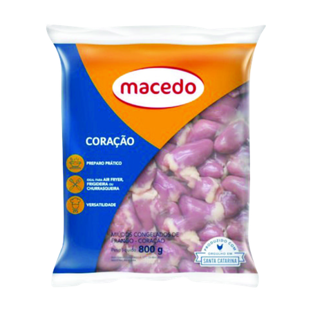 CORACAO FRANGO MACEDO 800G IQF CONG