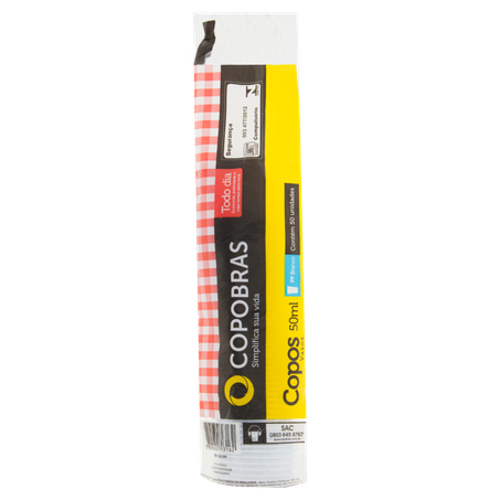 COPO PLÁSTICO COPOBRAS 50ML C/50