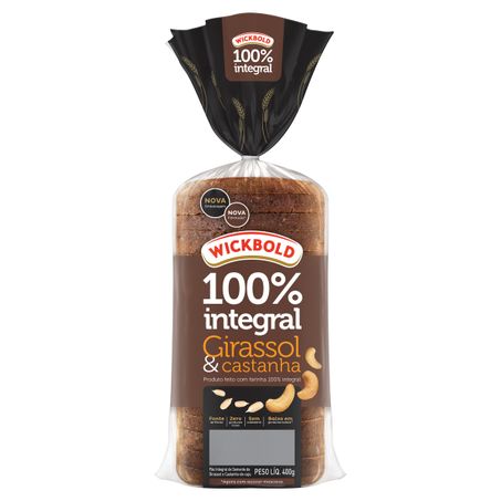 PÃO INTEGRAL GIRASSOL E CASTANHA WICKBOLD