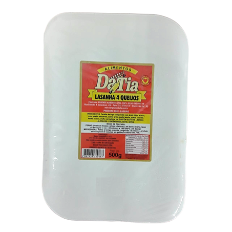 LASANHA DA TIA 500G QUATRO QUEIJO