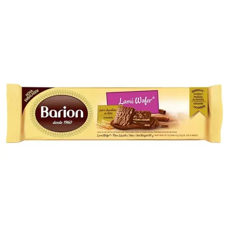 Wafer Barion Lami Wafer Cobertura Chocolate Ao Leite 65g 
 