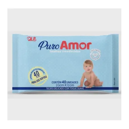 Toalha Umedecida Babybless Puro Amor 40un 
 