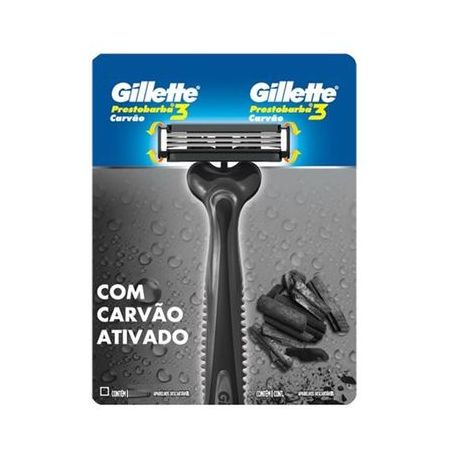Aparelho de barbear gillette prestobarba carvão 3 und