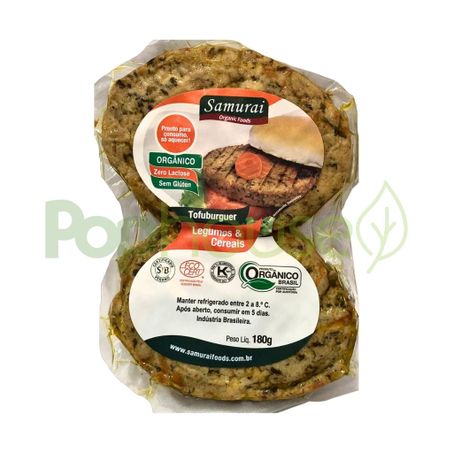 TOFUBURGUER LEGUMES E CEREAIS  180G - SAMURAI