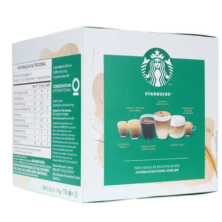 Café com Leite em Cápsula Starbucks Latte Macchiato Nescafé Dolce Gusto Caixa 107,5g 10 Unidades 360-24