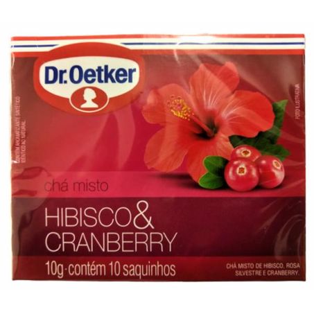 CHA HIBISCO E CRANBERRY DR.OETKER 10G COM 10 SACHES