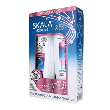Kit Shampoo + Condicionador 325ml Cada Skala Bomba de Vitaminas Caixa com 2un - 650ml 360-3