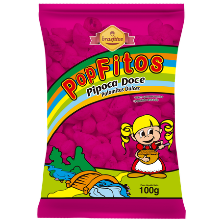 Pipoca doce brasfitos pop fitos pacote 1