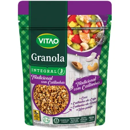 Granola vitão integral com castanhas pacote 250g