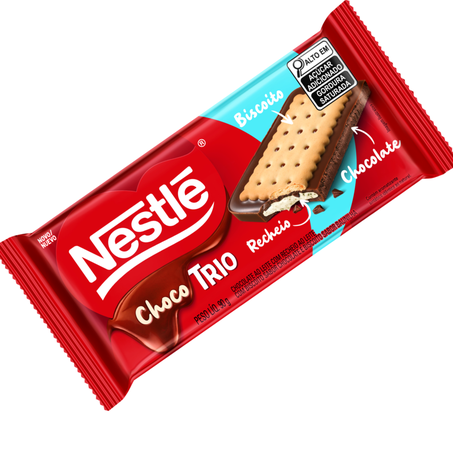 Chocolate barra nestle 90g choco trio leite e baunilha