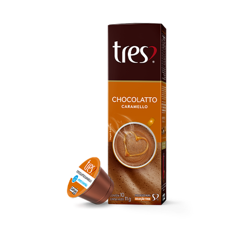 Cápsula tres chocolate caramello 110g com 10 unidades