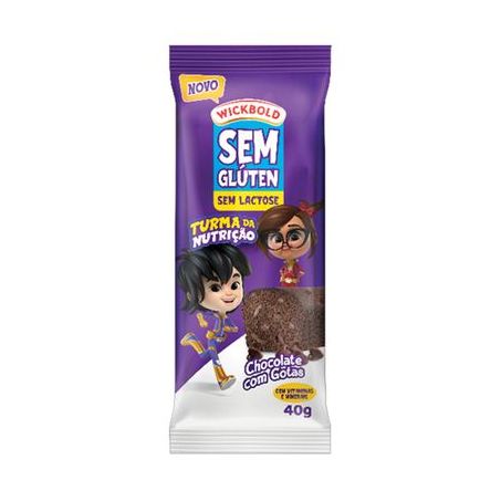 Minibolo Chocolate com Gotas Sem Glúten Zero Lactose Turma Da Nutrição Wickbold Pacote 40G