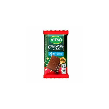 CHOCOLATE AO LEITE COM CEREAIS ZERO ADICAO DE ACUCARES VITAO 30G