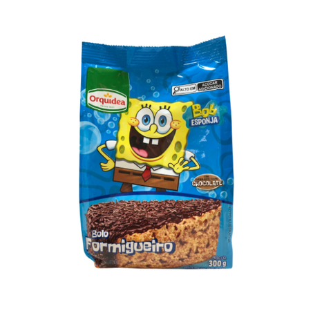 Mistura para bolo orquidea bob esponja formigueiro c/ chocolate granulado 300g