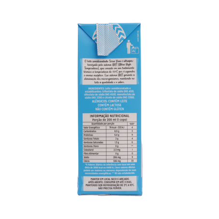 LEITE LONGA VIDA TERRA VIVA SEMIDESNATADO 1L 360-15