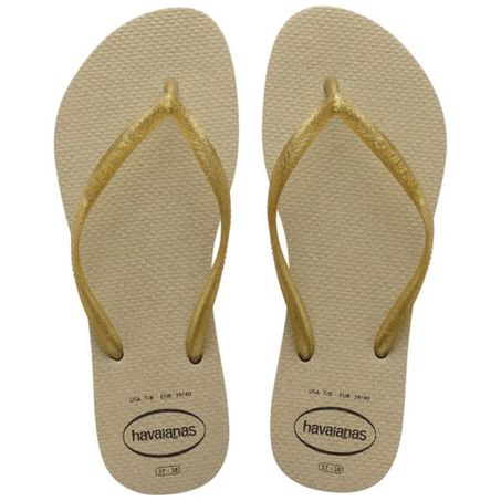 Sandalia/chinelo 35/36 havaianas slim gloss dourado
