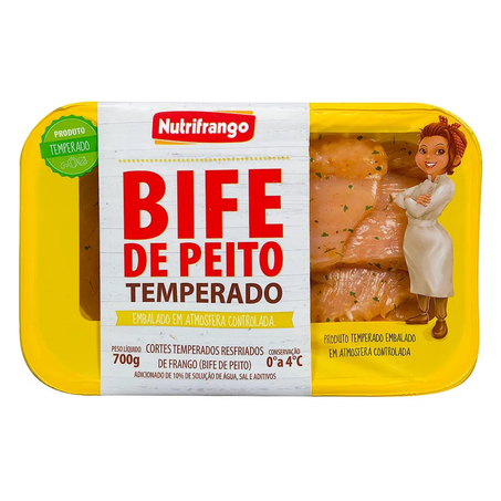 BIFE DE FRANGO 700GR NUTRIFRANGO TEMPERADO RESFRIADO