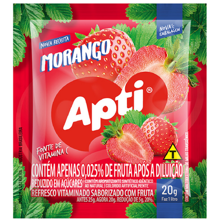Refresco em po apti 20g morango (faz 1 litro)