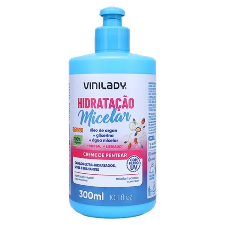 Creme de Pentear Vinilady Hidratação Micelar Frasco 300ml 360-1
