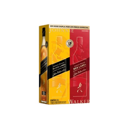 Kit Whisky Johnnie Walker Red Label 750Ml  Black Label 750Ml