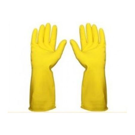 Luva de latex sanro amarela com forro tam.m
