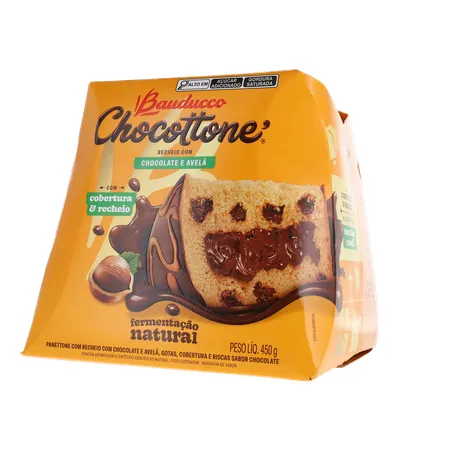 Panettone Bauducco Chocolate e Avelã Caixa 450gr 360-2