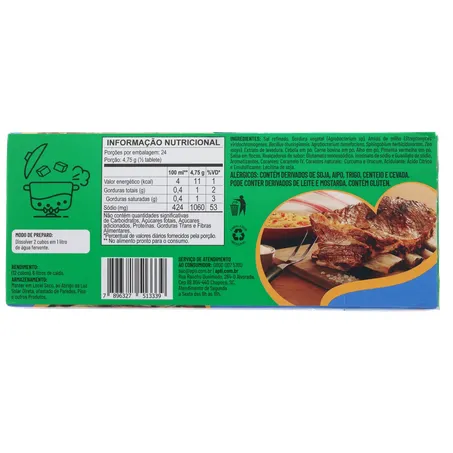 CALDO DE COSTELA EM CUBO APTI CAIXA 114G 360-18