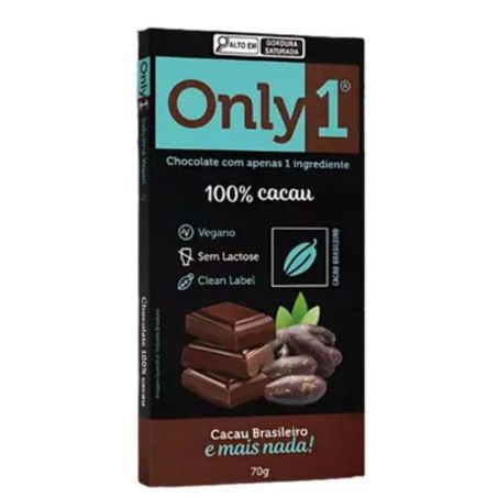 BARRA CHOCOLATE 100% CACAU ONLY4 70G