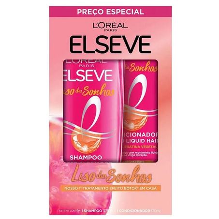 Kit elsève liso dos sonhos shampoo 375ml + condicionador 170ml und