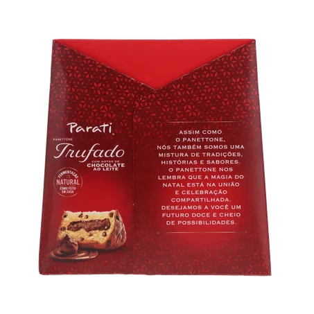Panettone Parati Trufado com Gotas de Chocolate Ao Leite Caixa 400gr 360-27