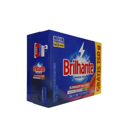 LAVA ROUPA PÓ BRILHANTE LIMPEZA TOTAL LEVE 1,6KG PAGUE 1,450KG 360-31