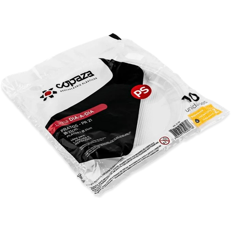 Prato Descartavel Copaza 10un Pr15 Branco