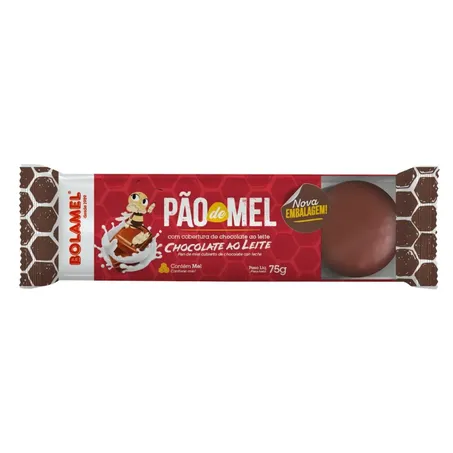Biscoito Bolamel Pão Mel Chocolate Ao Leite Pacote 75g 
 