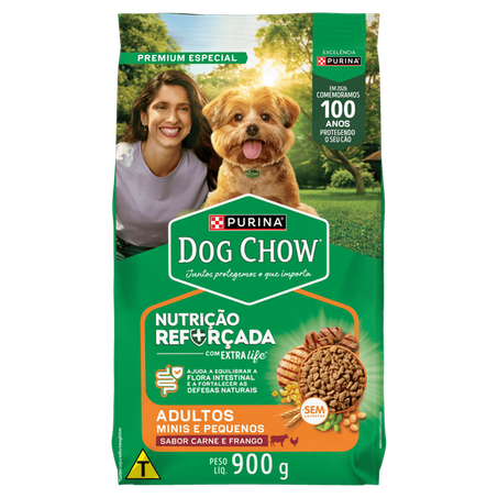 Racao dog chow 900g adulto peq carne/fra
