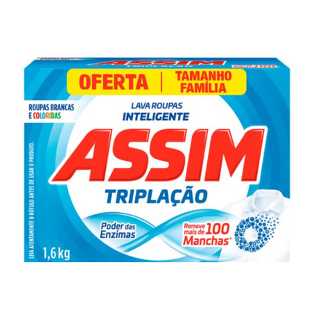 Lava roupa em po assim tripla acao flor 1,6kg