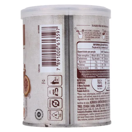 Cappuccino Solúvel Nescafé Tradicional Lata 180gr 360-20