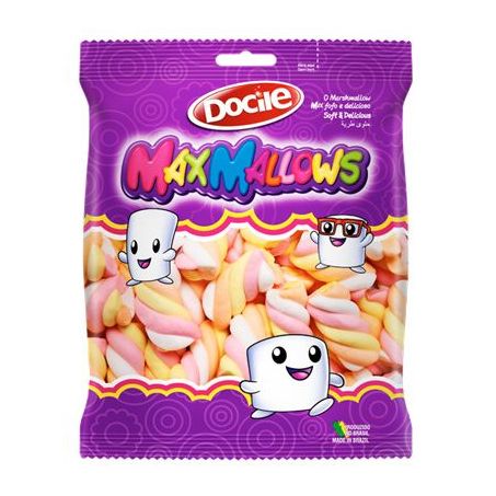 Bala maxmallows docile 250g twist color morango