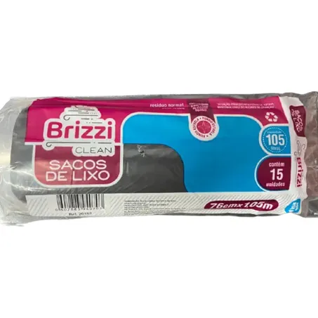 Saco Lixo Brizzi 15un 105l Rolo Verde
