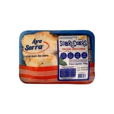 Sobrecoxa Frango Ave Serra Temperada Resfriada Bandeja 700G