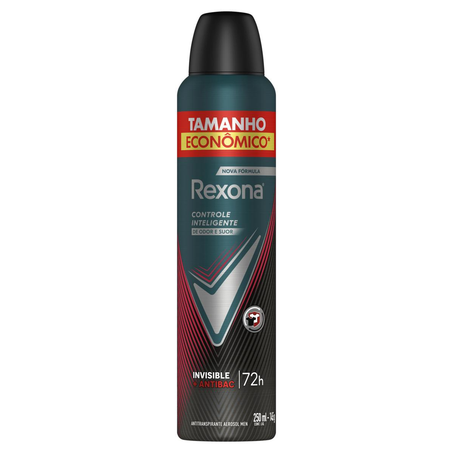 Desodorante Aerossol Rexona 250ml - Antibacterial - Invisible - Masculino - Leve Mais, Pague Menos