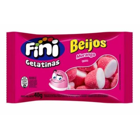 BALA FINI 40G BEIJOS MORANGO