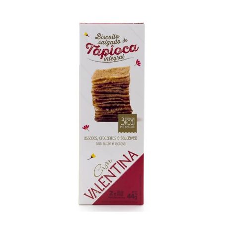 BISCOITO DE TAPIOCA CASA VALENTINA 44G S/GLUTEN SALGADO INTEGRAL