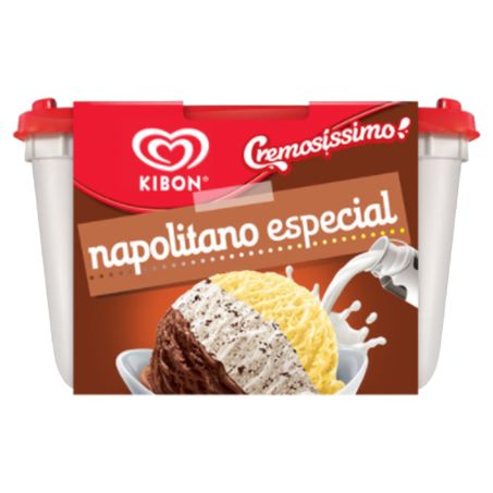 SORVETE NAPOLITANO ESPECIAL KIBON CREMOSÍSSIMO