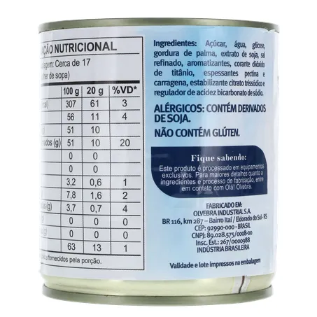 Alimento À Base de Soja Soymilke Sabor Leite Condensado Sem Lactose Lata 330gr 360-17