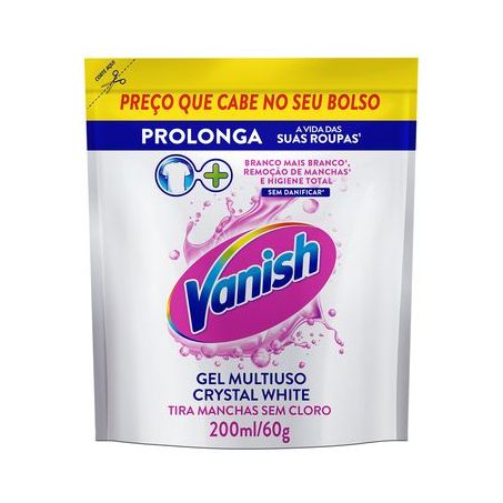 Tira-manchas Gel Multiuso Vanish Crystal White Sachê Refil 200ML